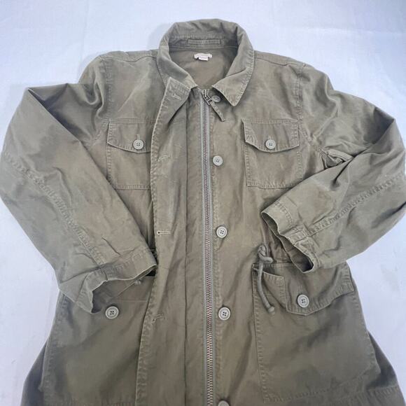 J.Crew Womens Military-Style Utility Jacket  Olive Green Cotton Blend XL - Picture 12 of 15